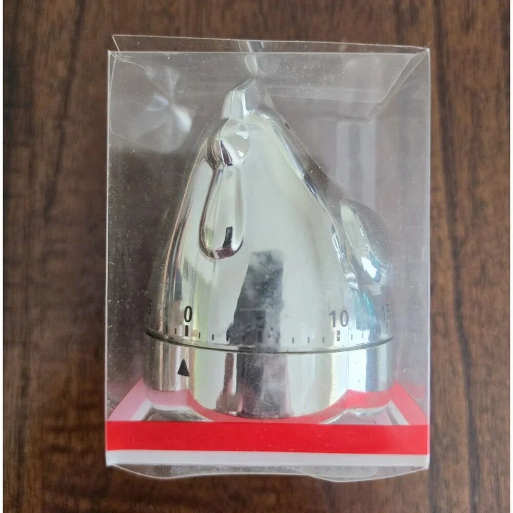 Daiso Japan Chrome Chicken Kitchen Timer Mechanical Wind Up Hen 60 Minute NIP